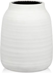 White Ceramic Vase 18cm Rustic Flower Holder Pampas Modern Home Decor
