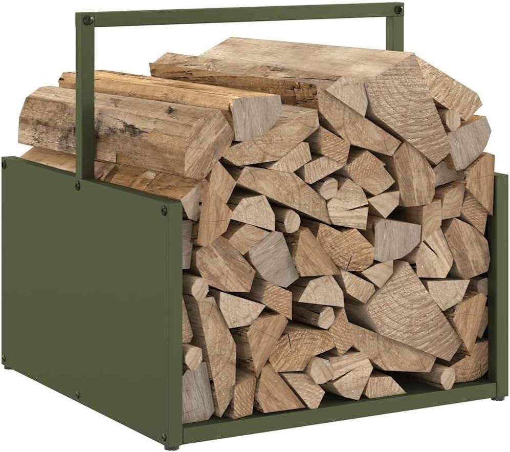 Heavy Duty Firewood Log Rack Indoor Outdoor 40x40x40cm Metal Storage