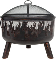 Outdoor Steel Firebowl Fire Pit with BBQ Grill 61cm Patio Heater Garden Heater