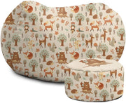 Kids Bean Bag Chair with Footstool Woodland Kids Recliner Machine Washable