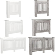 Medium White Radiator Cover | Modern MDF Vertical Slatted Cabinet