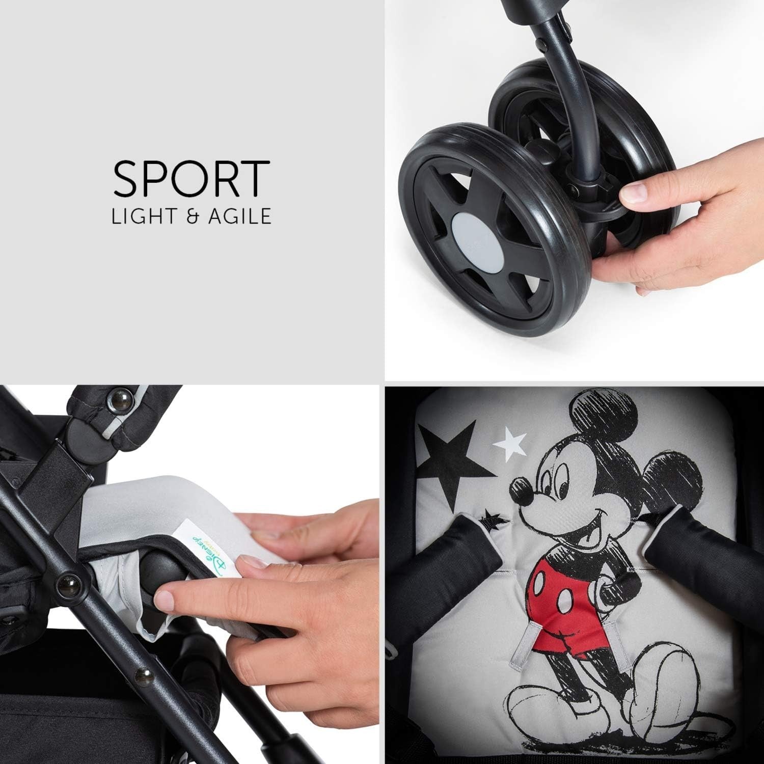 Mickey Stars Travel Pushchair Ultra Lightweight 5.9kg Compact Fold Buggy