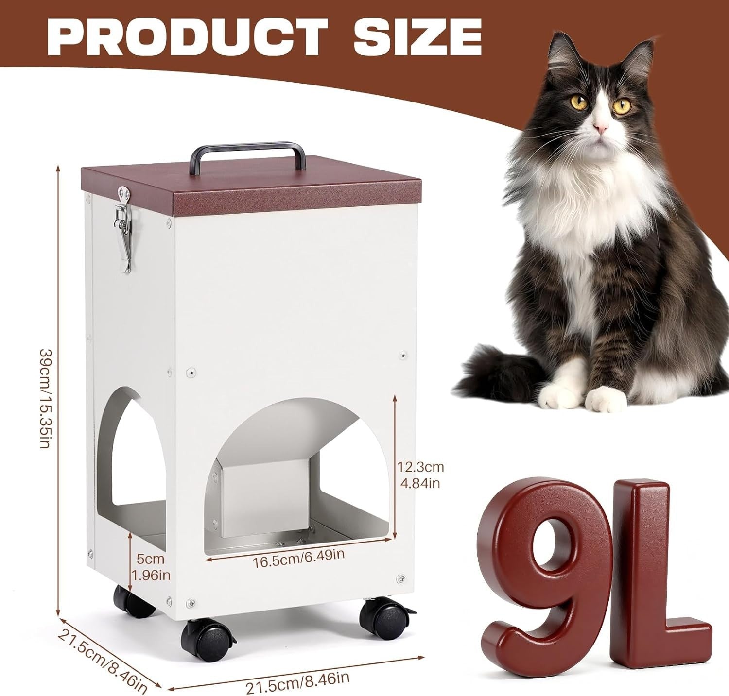 9L Automatic Cat Feeder 4 Bowl Stainless Steel Food Dispenser Station