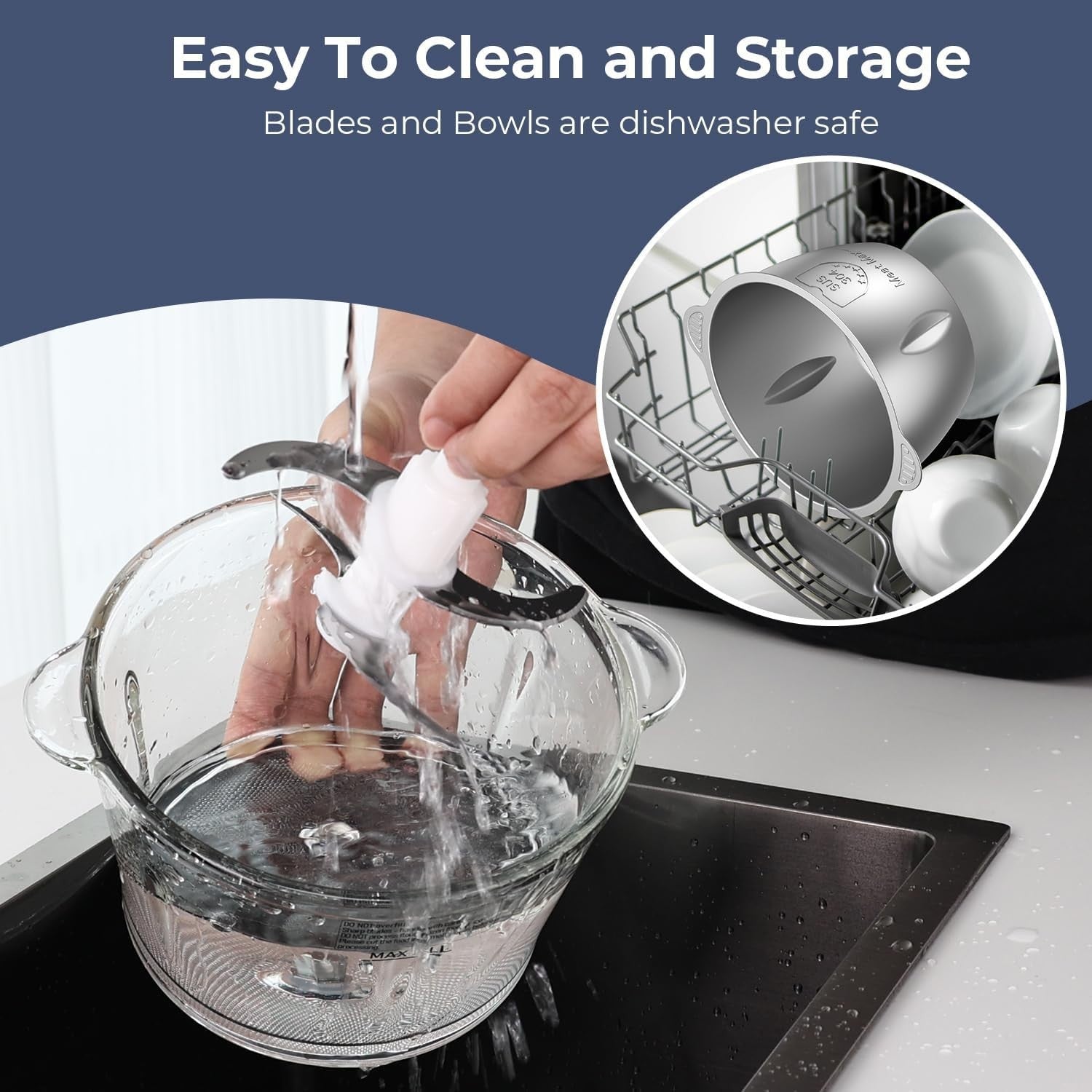 Electric Food Processor 2L+2L 400W Chopper Meat Veg Baby Safe BPA Free