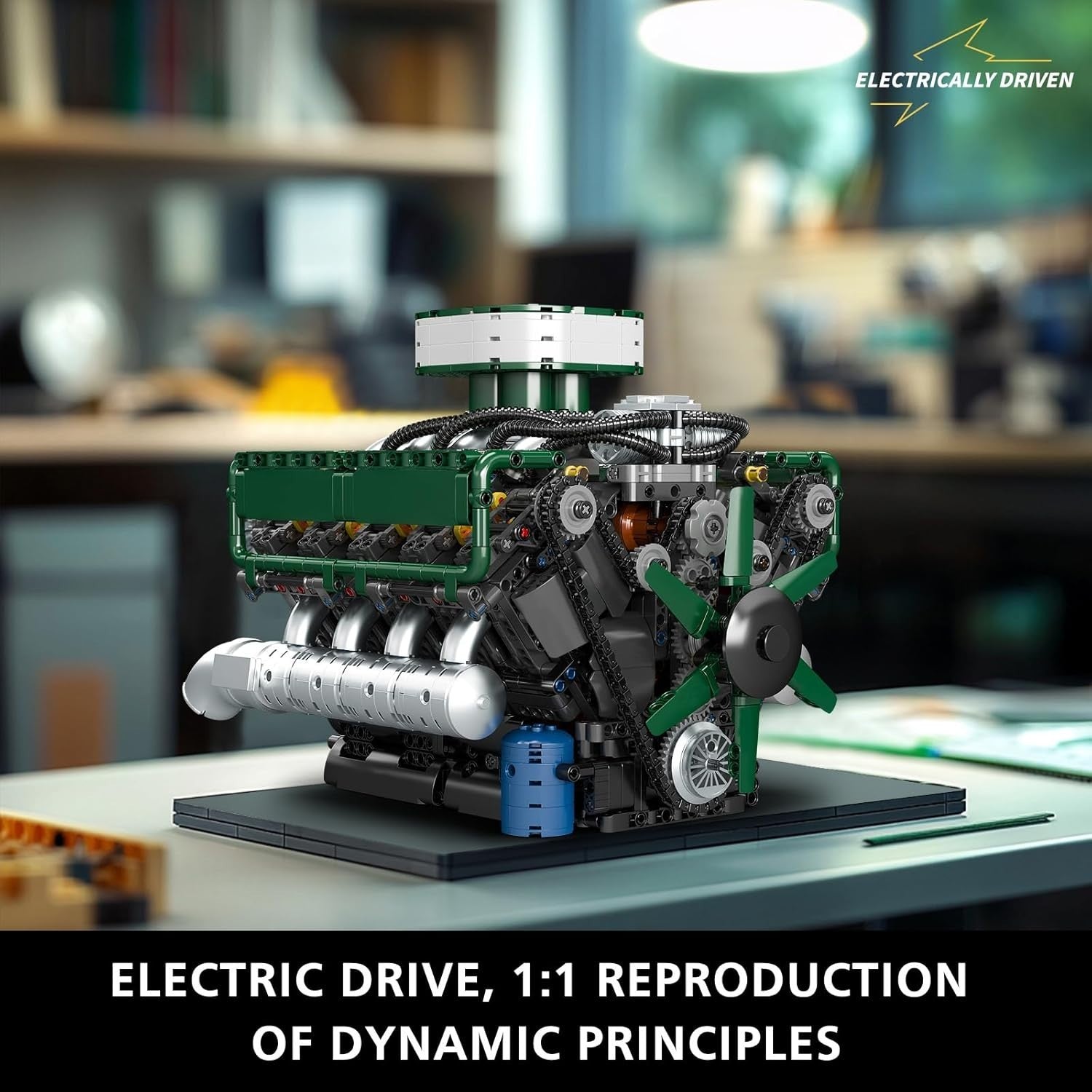 2250PCS V8 Engine Model Kit | Battery Powered STEM RC Build Block Toy