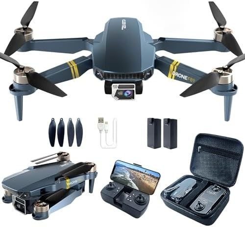 4K Foldable Drone with 40+ Min Flight, Brushless Motor, Dual Cameras