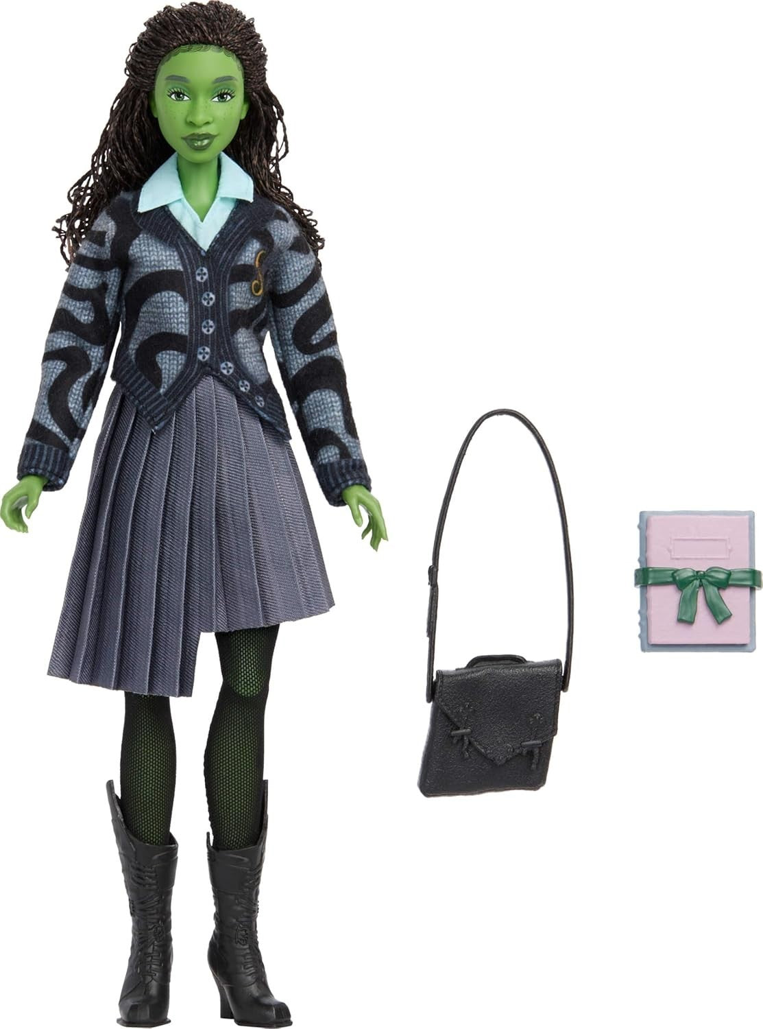 Magic School Fashion Doll Green Skin Poseable Outfit Bag Book Toy Gift