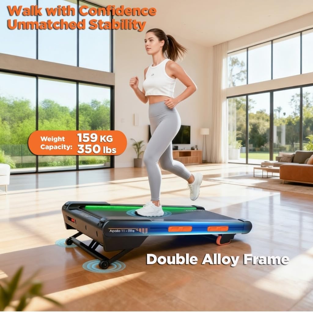 Under Desk Walking Treadmill 6-Level Incline 159KG Quiet Home Office