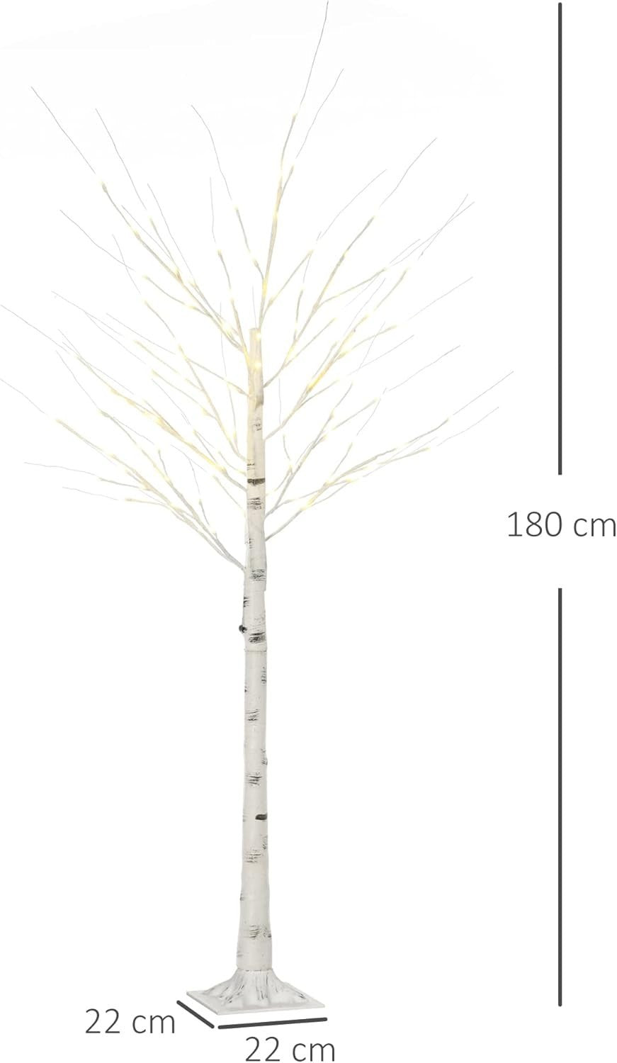 180cm Pre-Lit White Birch Tree Light Warm LED Indoor Outdoor Home Garden Decor