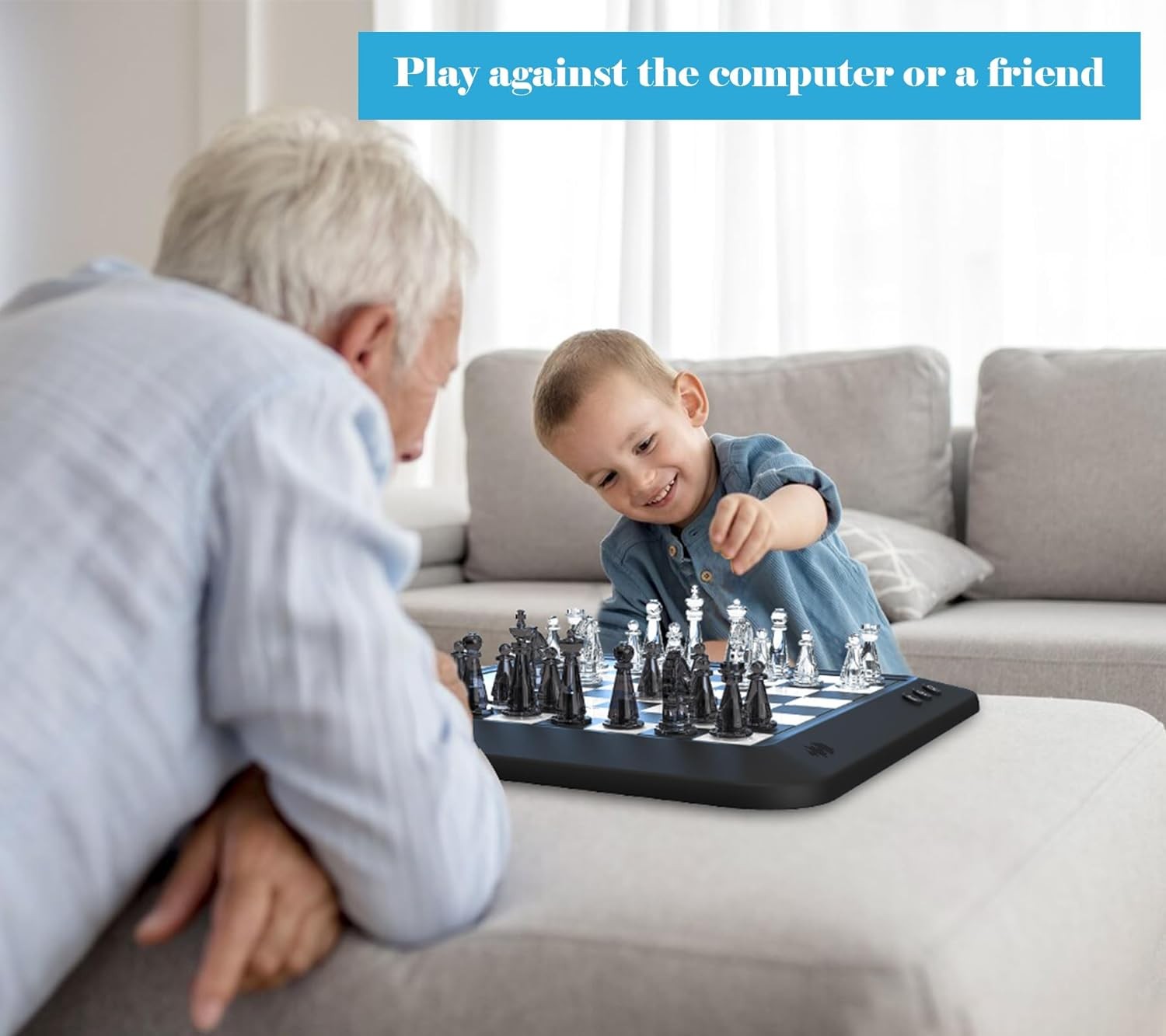 Electronic Chess Set w/ LED Lights, Talking Trainer & Magnetic Computer Board