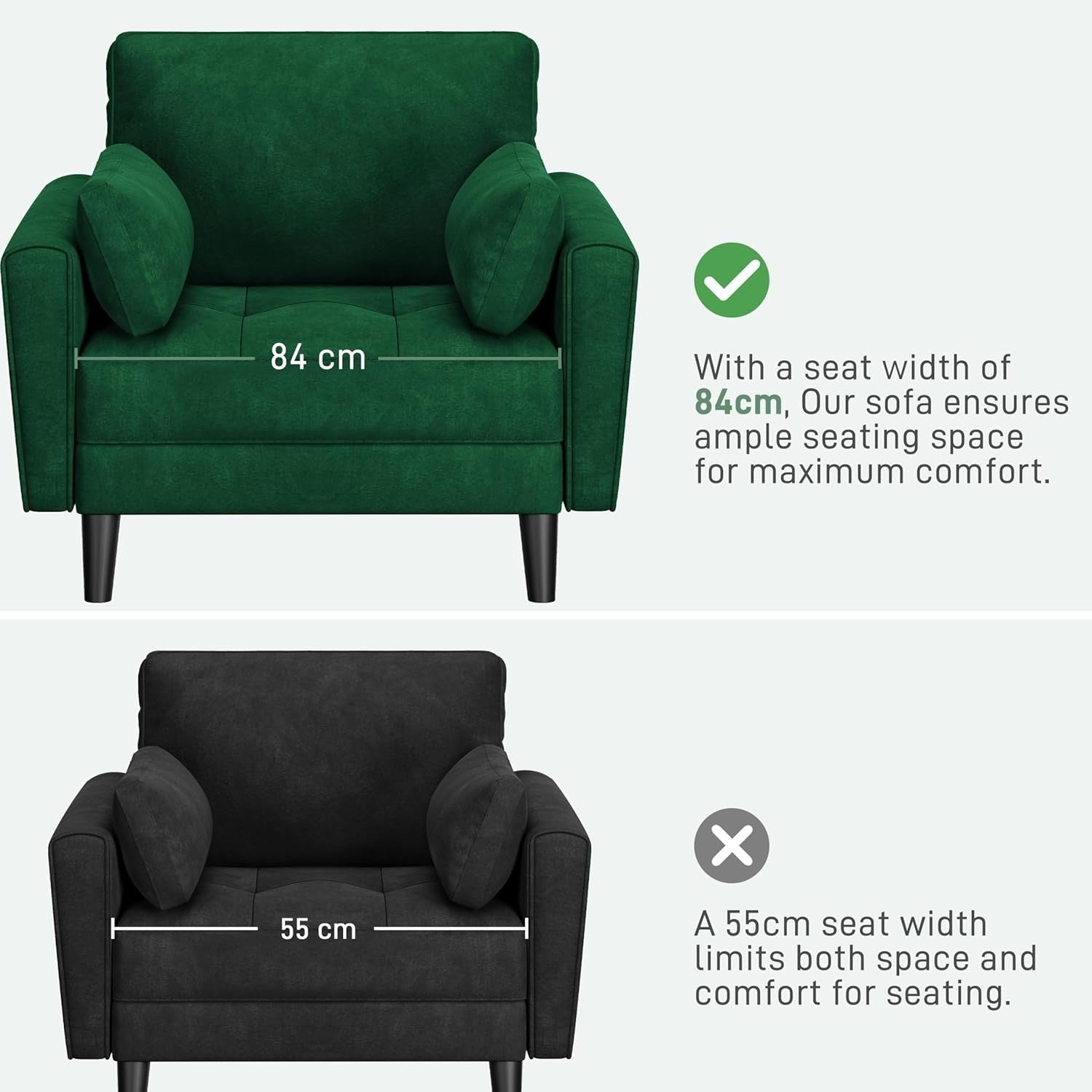 Green Velvet Tub Chair Oversized Accent Armchair with Pillows & Storage