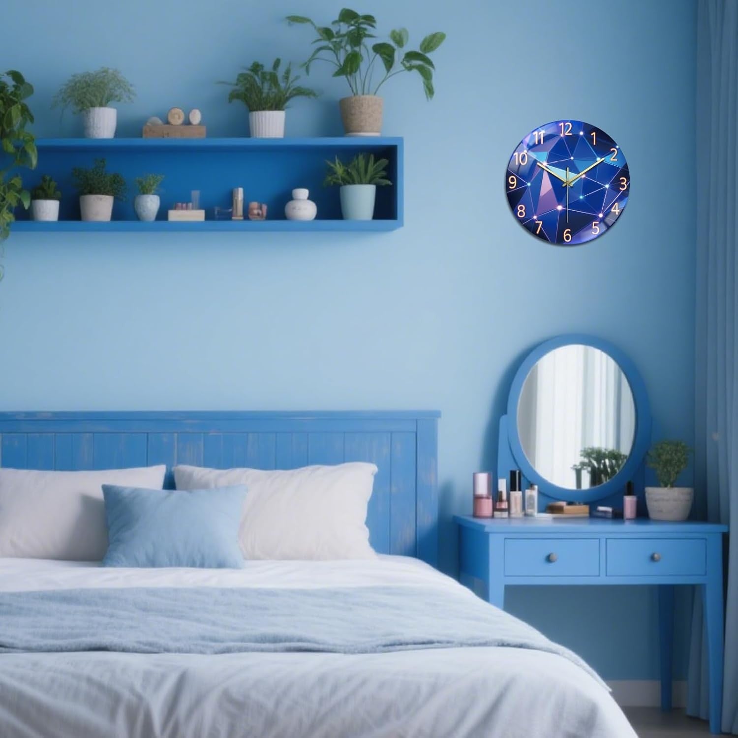 30cm Geometric Pattern Wall Clock – Silent Non-Ticking Modern Glass Design
