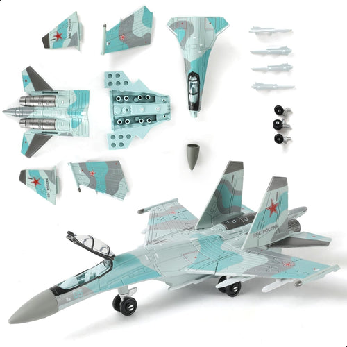 1:100 Scale SU-35S Fighter Jet Model Kit – Realistic Build, Moveable Parts