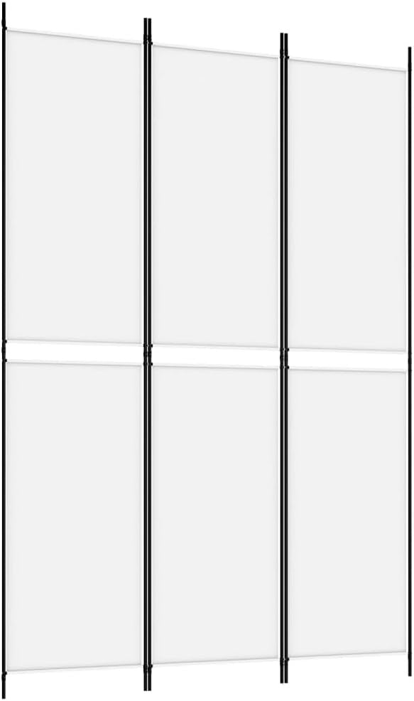 3 Panel White Folding Room Divider 150x220cm Privacy Screen for Bedroom