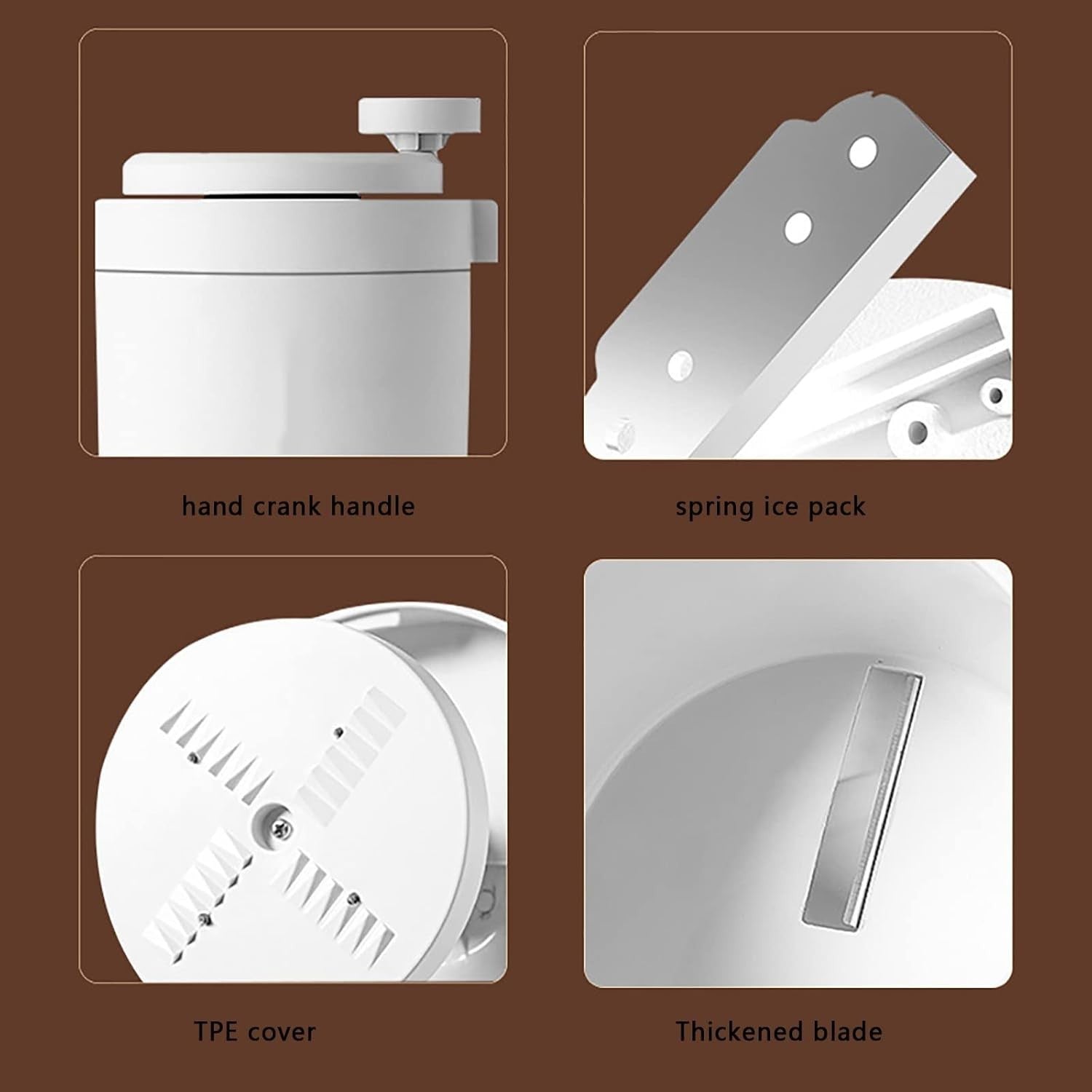 Manual Ice Crusher Snow Cone Maker Hand Crank Shaved Ice Machine