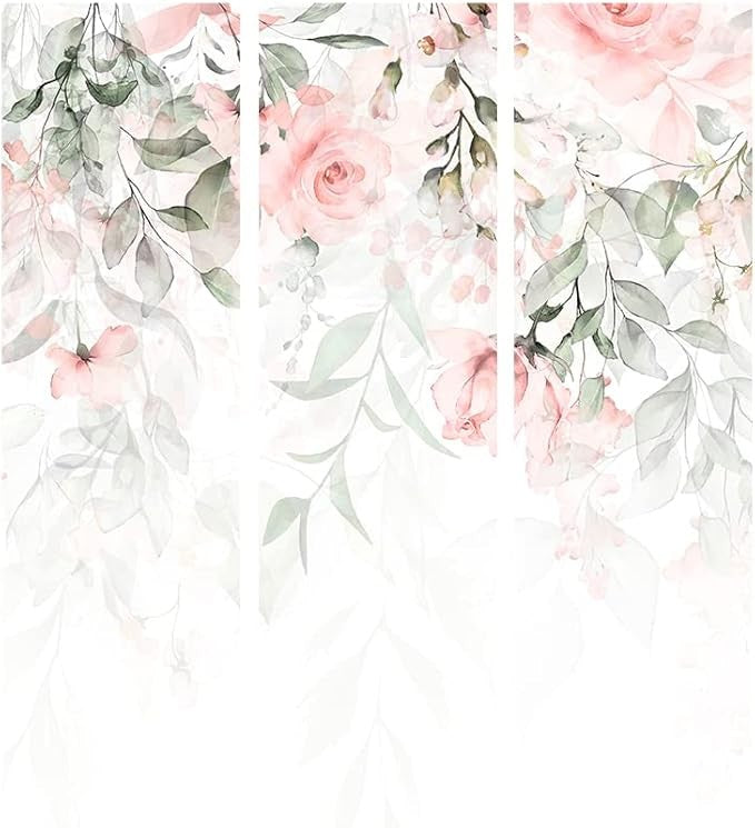 Rose Leaf 3 Panel Room Divider 135x172cm Folding Screen Nature Decor