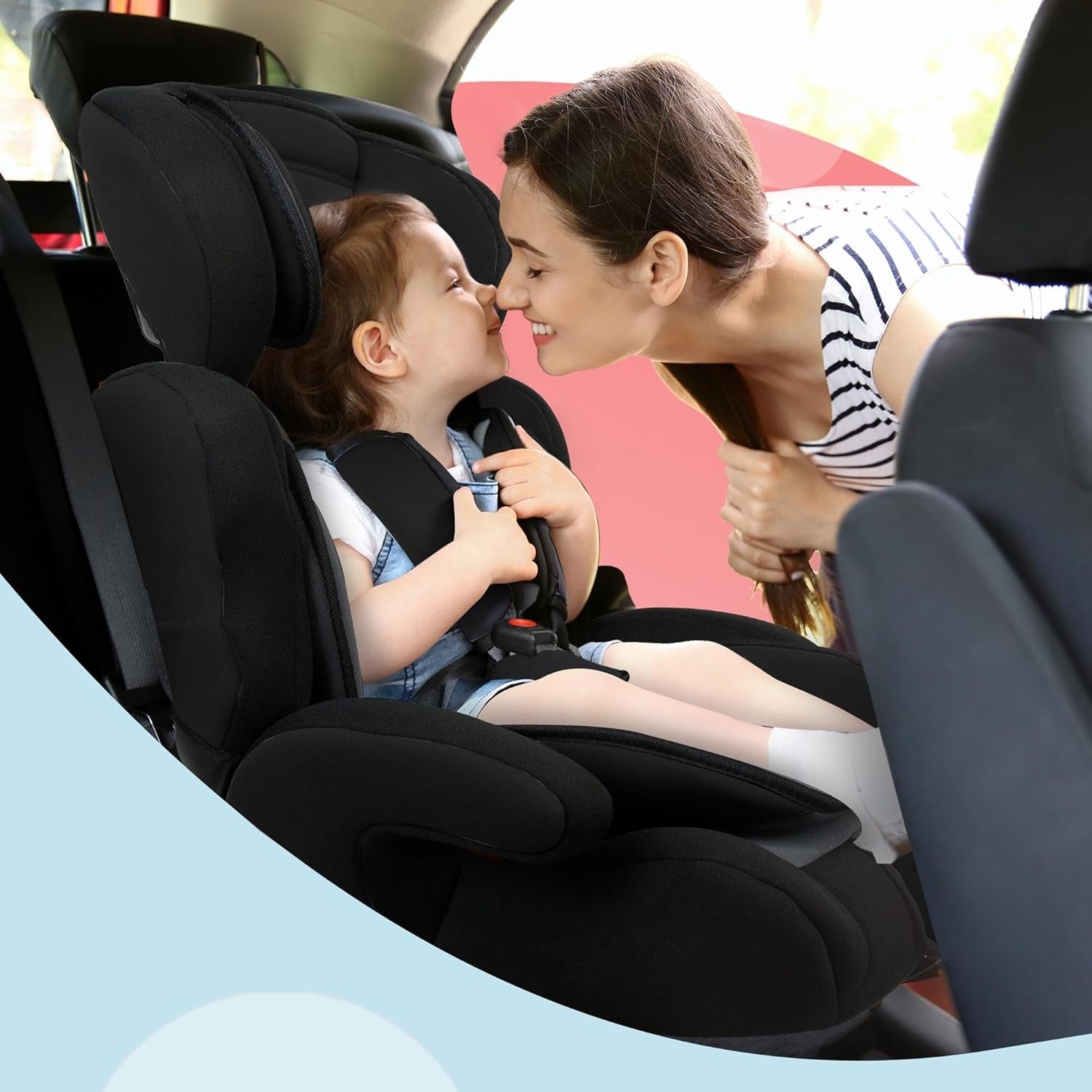 High Back Booster Car Seat for Kids Adjustable Headrest Safety Certified
