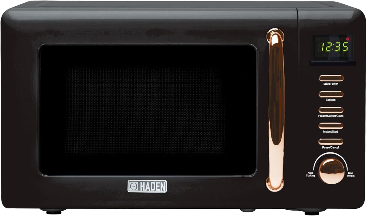 Black & Copper 20L Microwave 800W 5 Power Levels Digital Timer