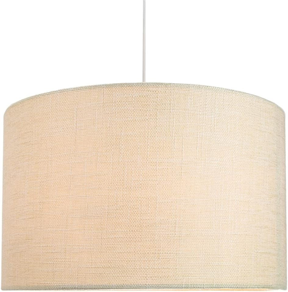 Cream Linen Drum Lampshade 35cm Table Floor Pendant Light Shade
