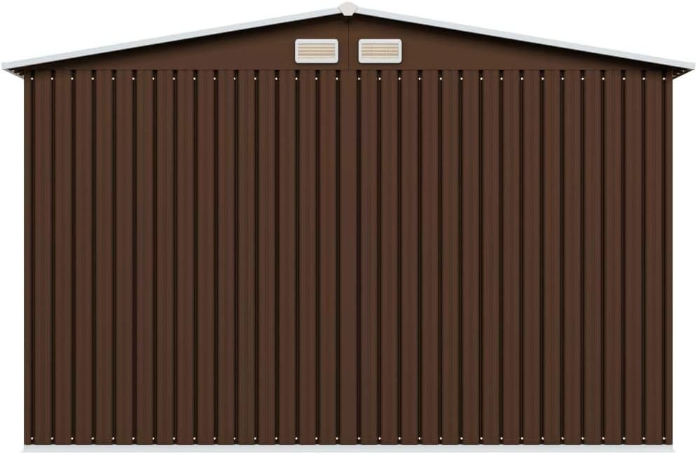 8x6FT Large Metal Garden Shed Outdoor Storage with Sliding Doors & 4 Air Vents
