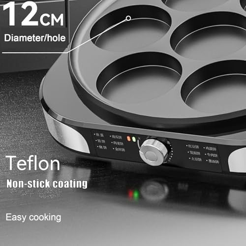 40cm Electric Crepe & Pancake Maker 2200W Non-Stick Griddle | Adjustable Heat
