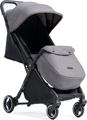 Auto Fold Baby Pushchair Lightweight From Birth 22kg Footmuff Grey