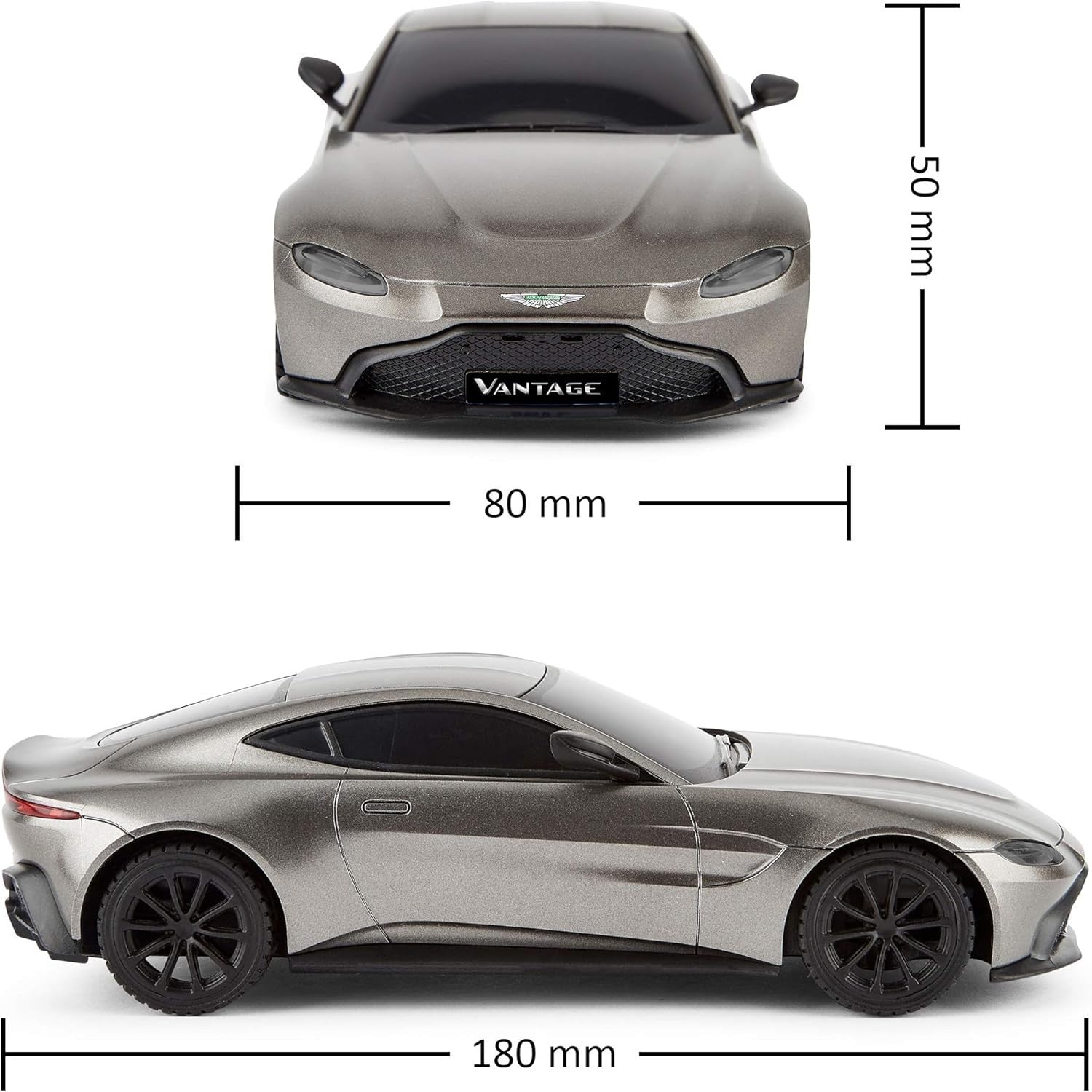 1:24 Scale Grey & Silver Sports RC Cars Set, Remote Control Vehicles with LED Li