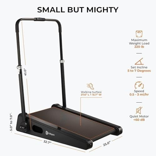 Compact Under Desk Walking Pad Mini Treadmill 2-Stage Incline
