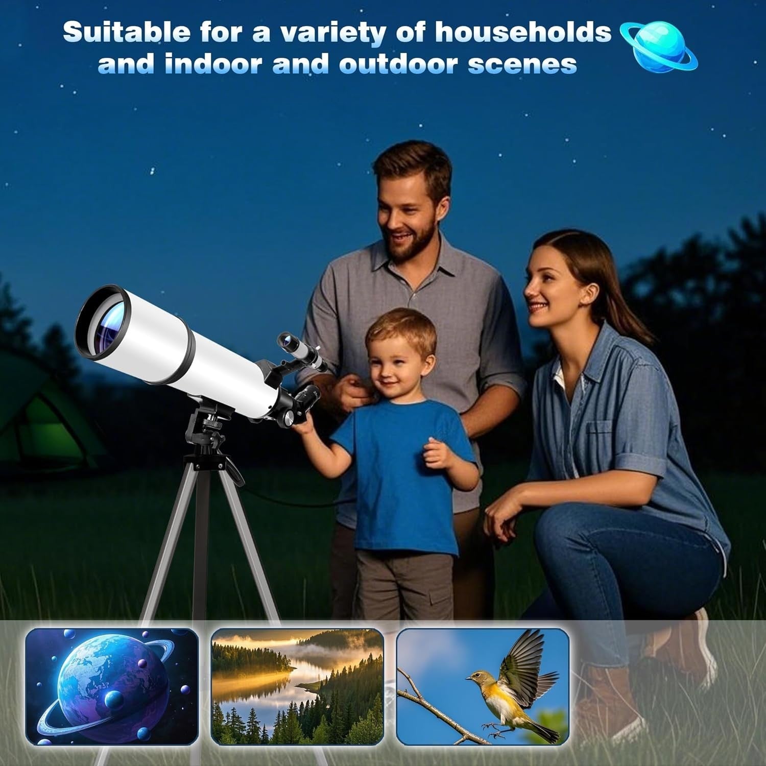 70mm Refractor Telescope for Adults & Beginners 500mm Focal Length