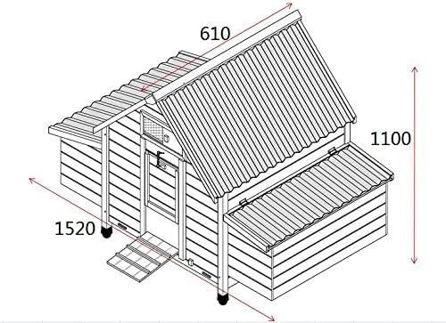 Wooden Chicken Coop Eco Roof Pull Out Tray Double Nest Box 4–6 Birds