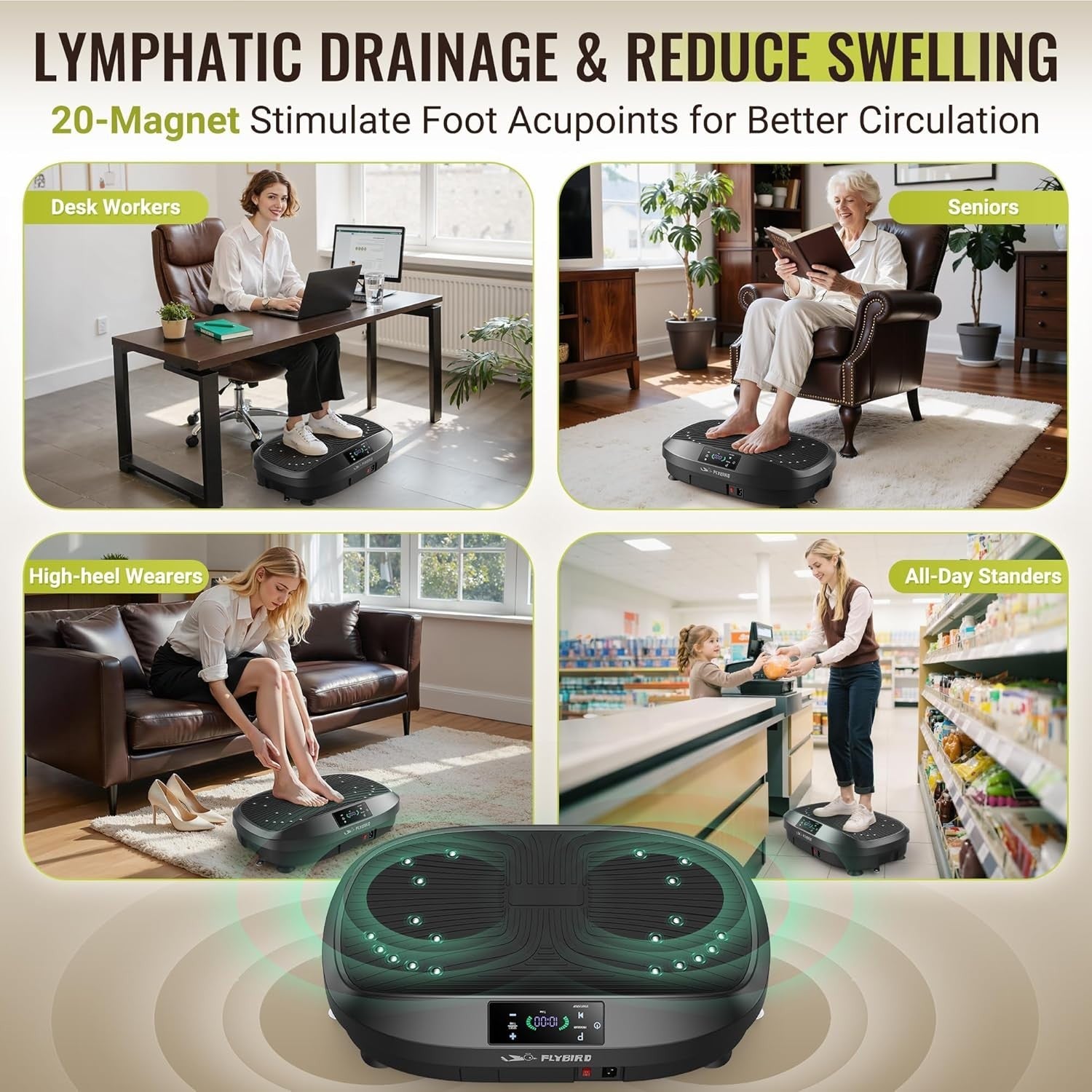 Vibration Plate Exercise Machine 120 Speeds 5 Programs 150KG Home Use