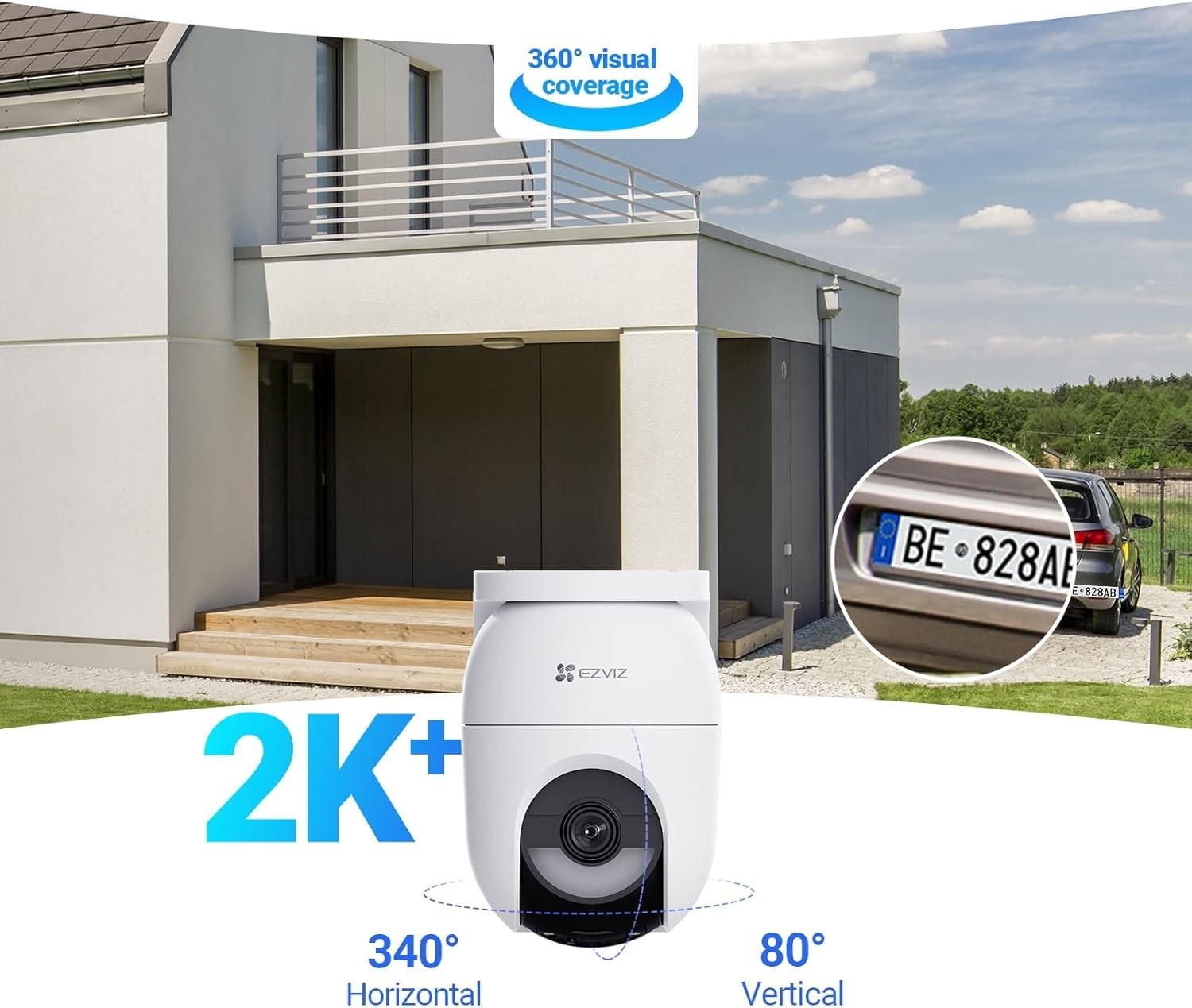 2K+ Wireless Security Camera PTZ AI Detection Color Night Vision