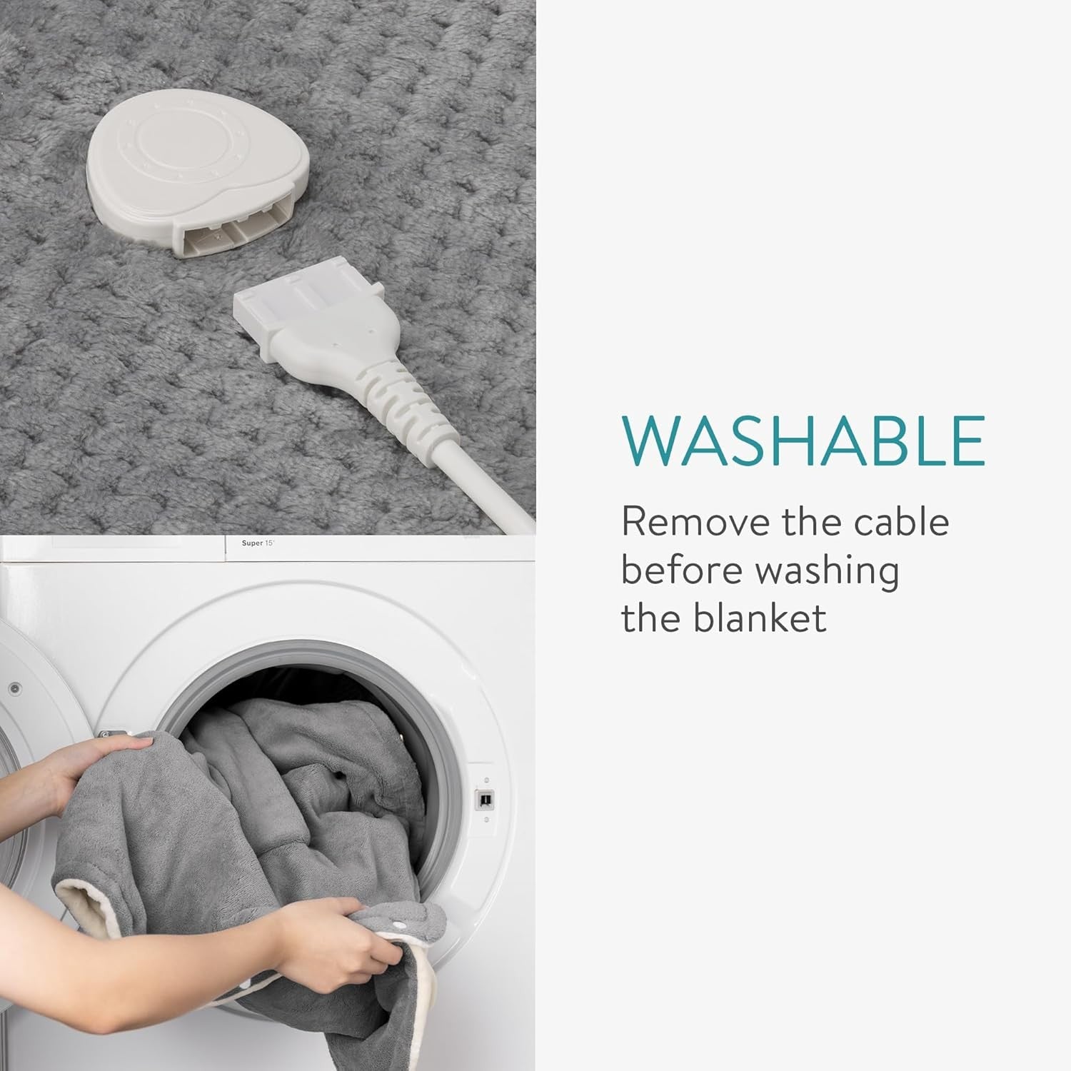 Electric Heated Throw Blanket Waffle Texture 3 Heat Auto Off Washable 180x130