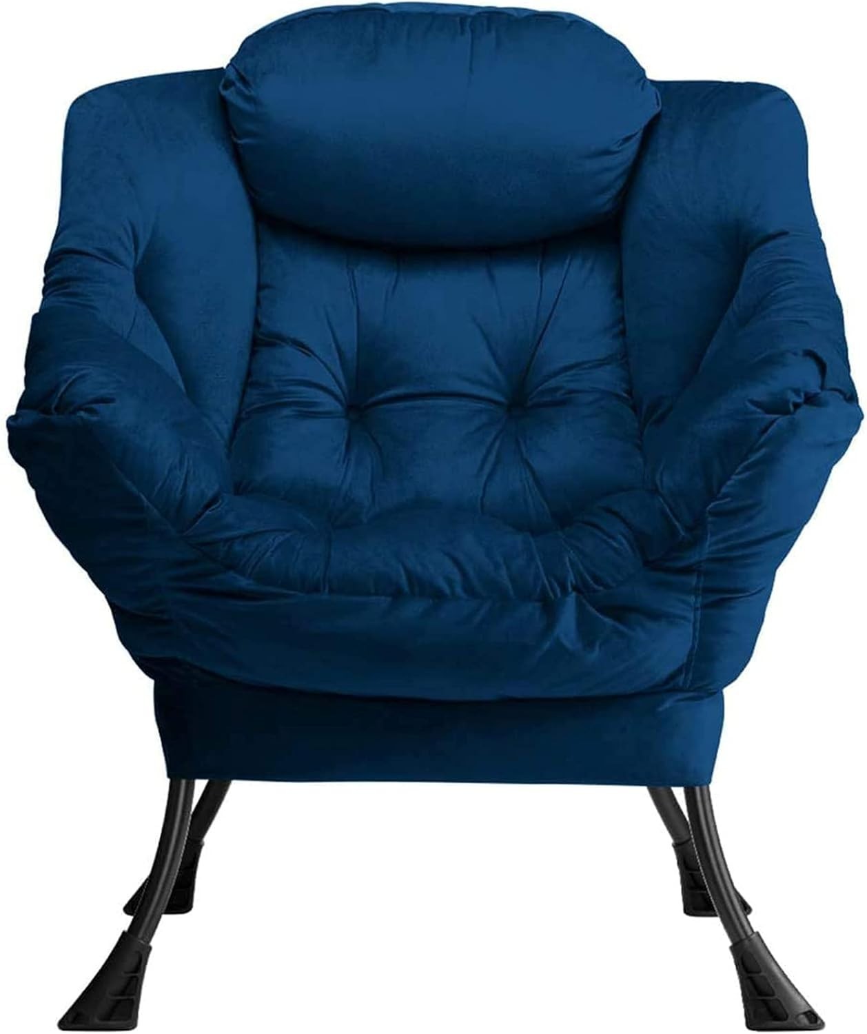 Velvet Dark  Blue  Armchair Living Room Bedroom Lounge Chair Comfy Relax Seat