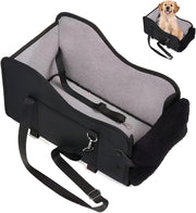 Small Dog Booster Car Seat Washable Travel Bed Safety Belt Black