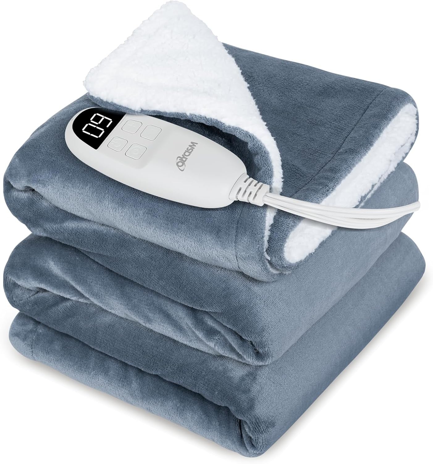 Electric Heated Throw Blanket 180x130cm Auto Shut Off 9 Heat Levels Soft Fleece