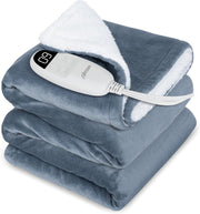 Electric Heated Throw Blanket 180x130cm Auto Shut Off 9 Heat Levels Soft Fleece