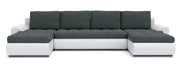 Beige Corner Sofa Bed with Storage 3 Seater 296cm Modern Living Room