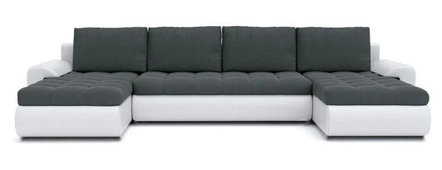 Beige Corner Sofa Bed with Storage 3 Seater 296cm Modern Living Room