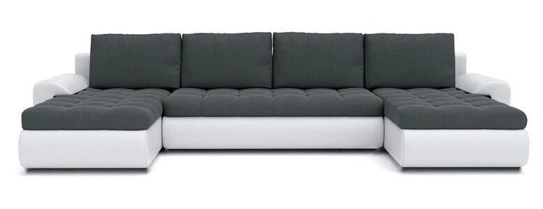 Beige Corner Sofa Bed with Storage 3 Seater 296cm Modern Living Room