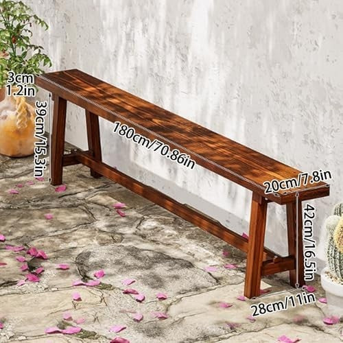 Rustic Farmhouse Wooden Bench – Dining, Entryway & Bedroom Seating 180x28x42cm