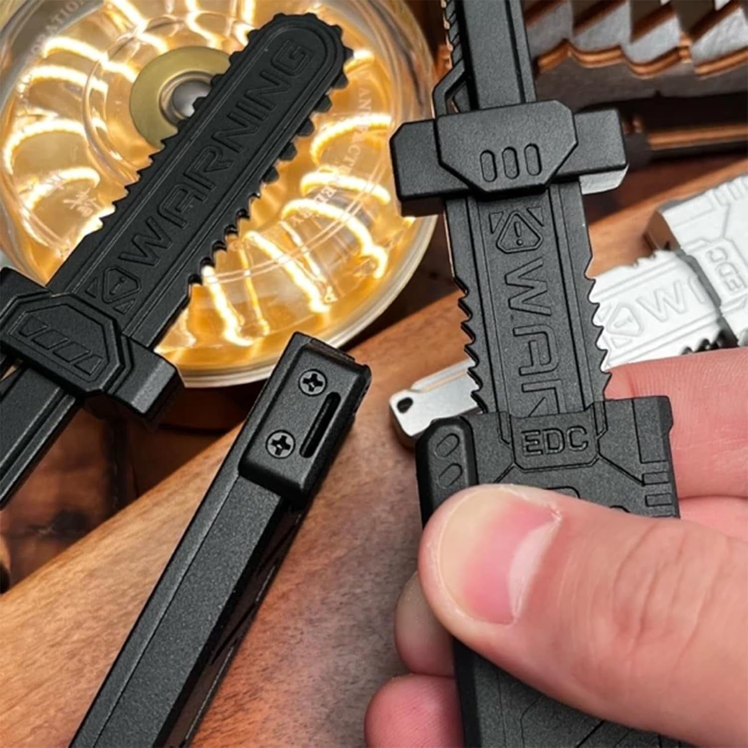 Black Metal Sword Fidget Slider Silent Clicker Stress EDC