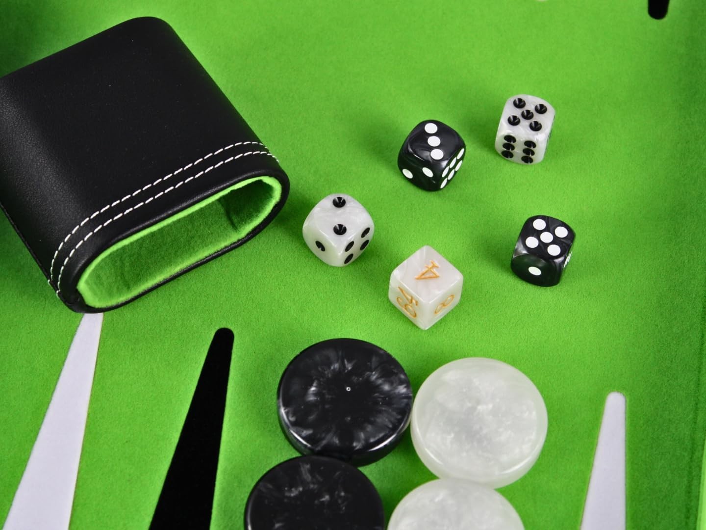 21” Tournament Backgammon Set Malachite Green Large Luxury Foldable Board