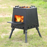 Portable Wood Burning Camping Stove Tent Heater Outdoor Cooking Heating