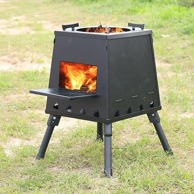 Portable Wood Burning Camping Stove Tent Heater Outdoor Cooking Heating