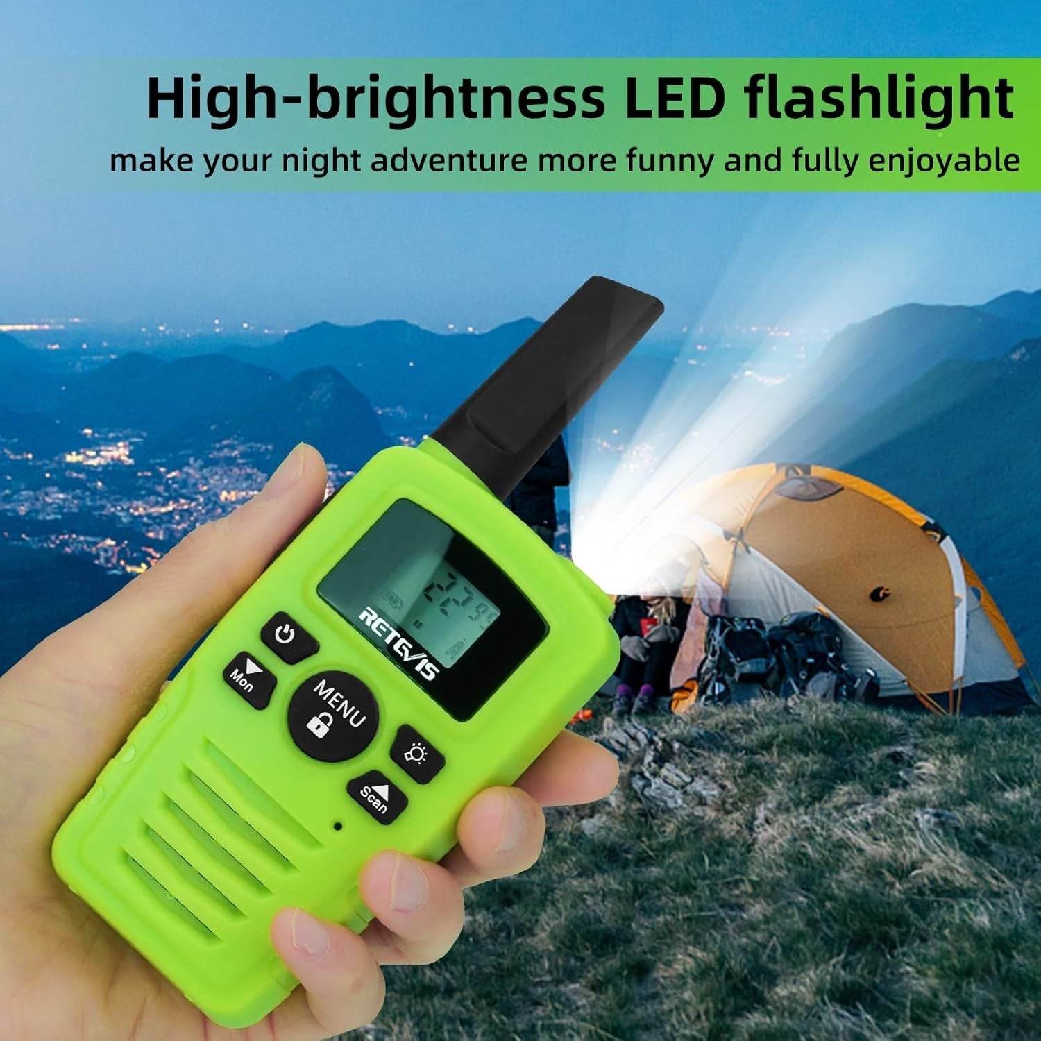 PMR446 Walkie Talkies 4 Pack VOX LED Flashlight Family Outdoor Radio