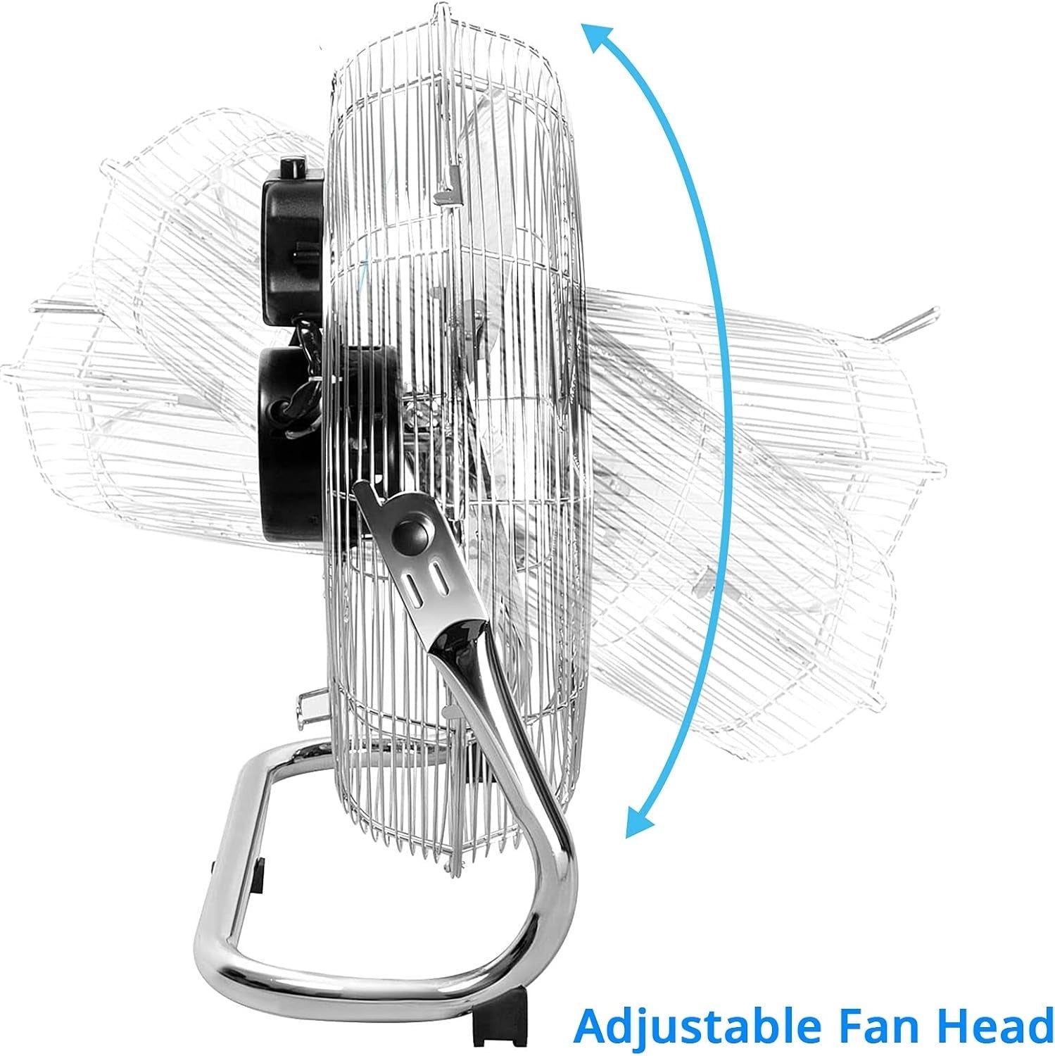 20-Inch High-Velocity Floor Fan – 3-Speed Chrome Metal Cooling Air Circulator