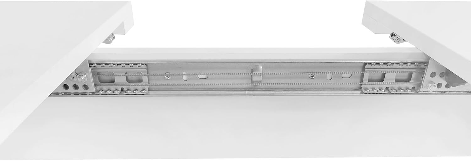 White Extendable Dining Table With Storage, Space Saving 130x70cm