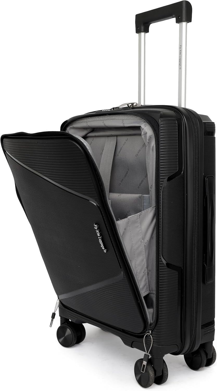 20in Cabin Luggage Polypropylene Hard Case TSA Lock Spinner Wheels Pocket