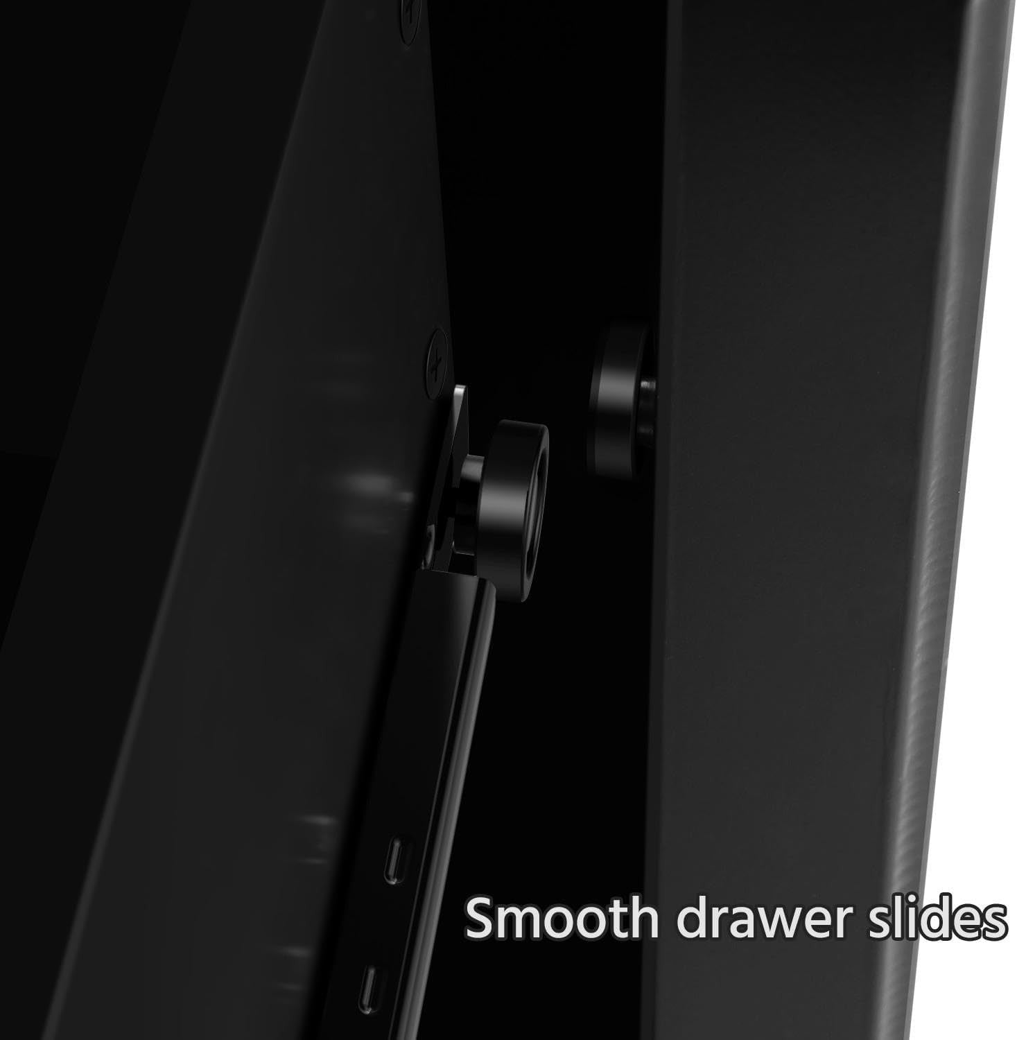 Black Wooden Bedside Tables Set of 2 – 3 Drawer Nightstand